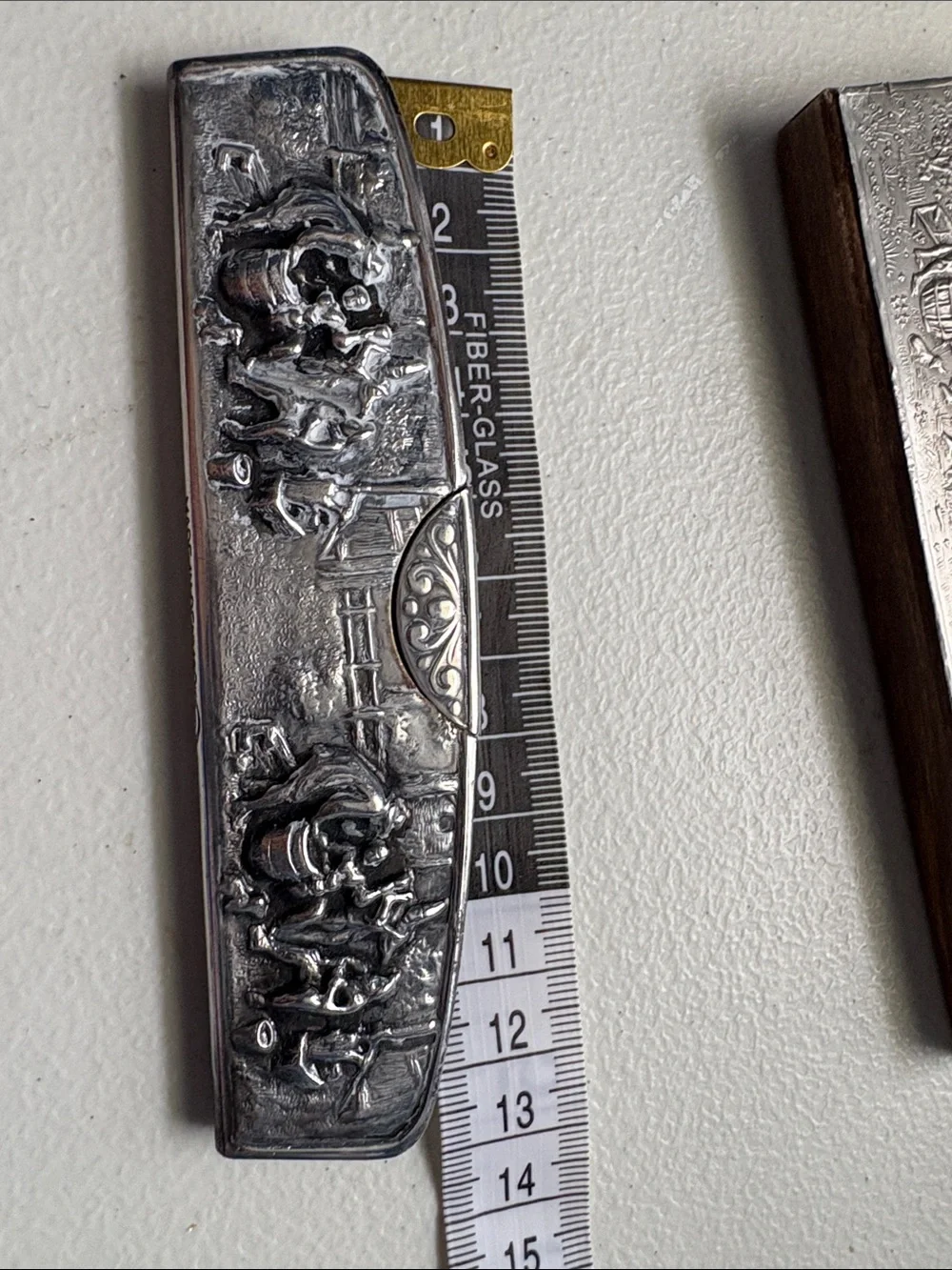 Sterling Silver Cover and Comb in Brown Tortoiseshell Pattern